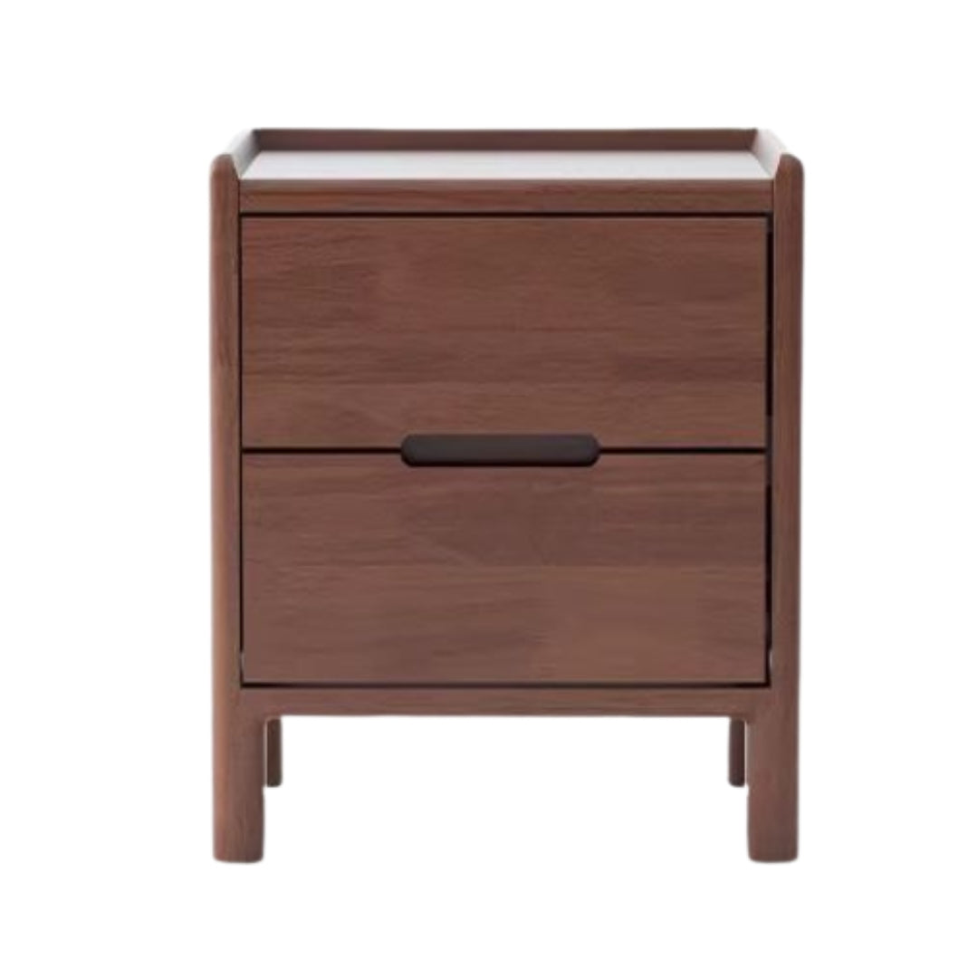 Oak Solid Wood, Solid Rubberwood Nordic Modern Nightstand.