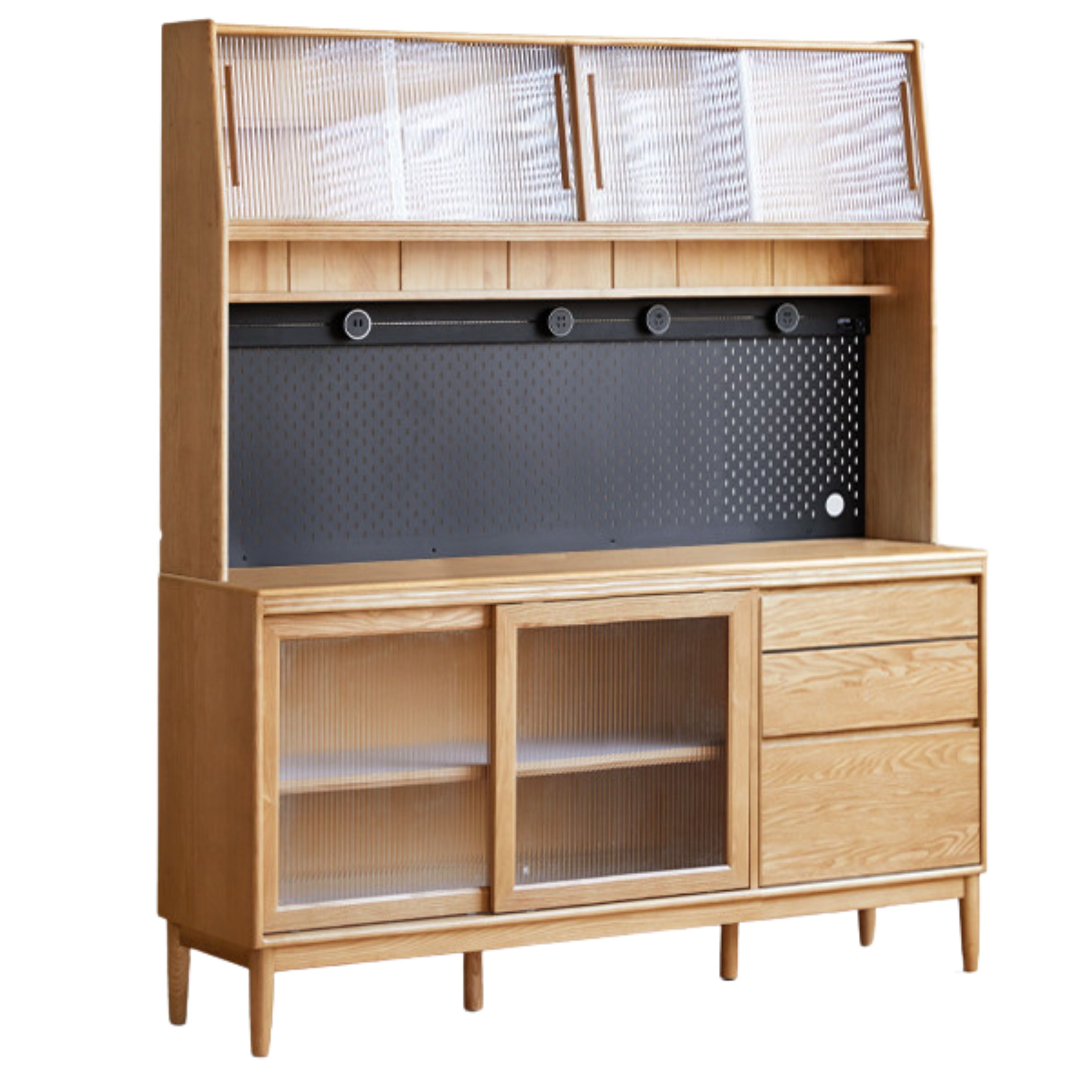Oak, Ash Solid Wood Large Capacity Storage Sideboard
