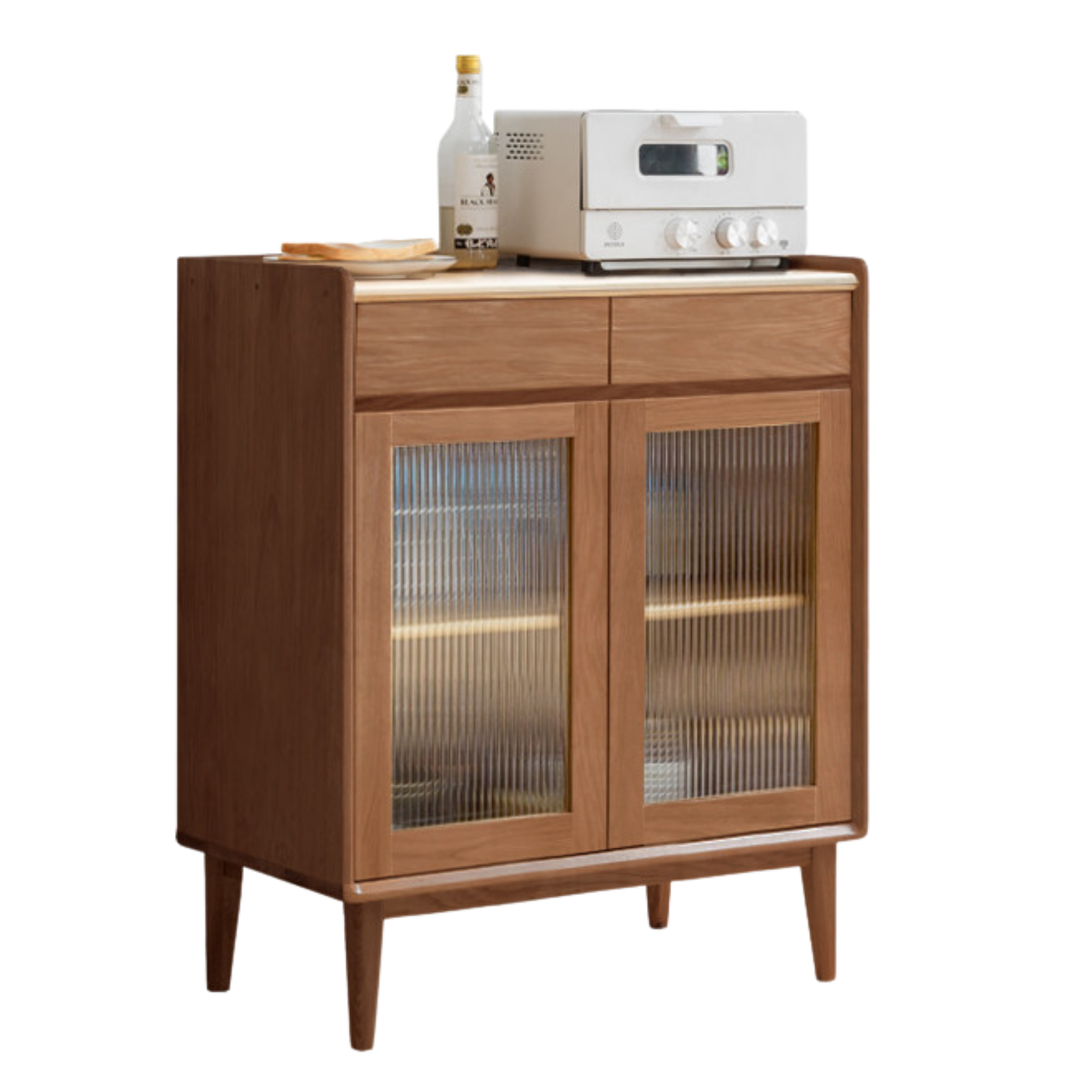 Oak Solid Wood, Solid RubberWood Nordic Modern Sideboard