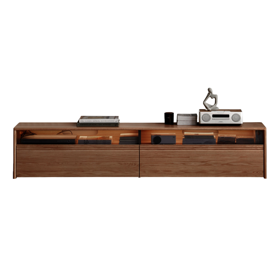 Black Walnut, Oak, Cherry Solid Wood TV Stand Floor Cabinet