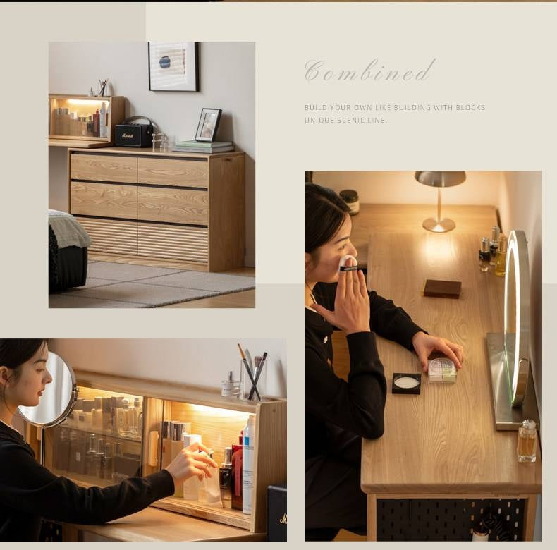 Ash Solid Wood Modern Minimalist Vanity Table