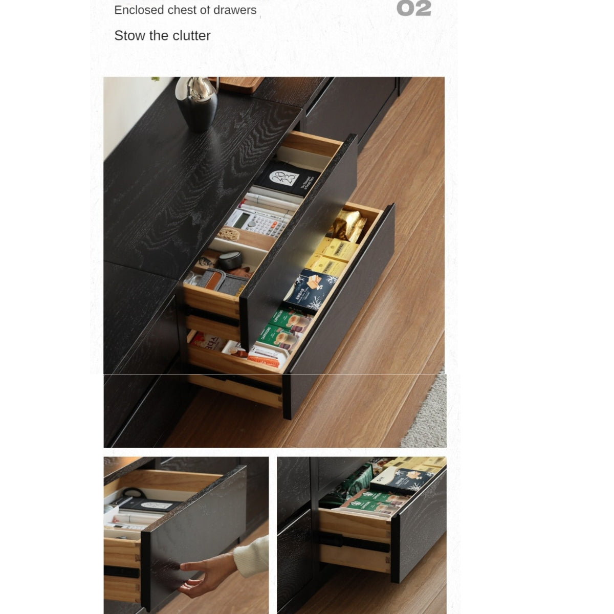 Oak Solid Wood Modern Module Combination Bookcase