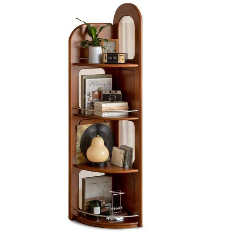 Poplar, Cherry Solid Wood Retro Corner Bookshelf