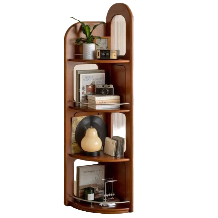 Poplar, Cherry Solid Wood Retro Corner Bookshelf