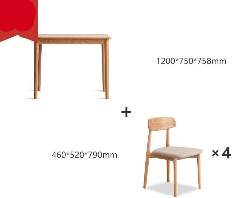Rock slab Oak Solid wood semi-circular dining table "