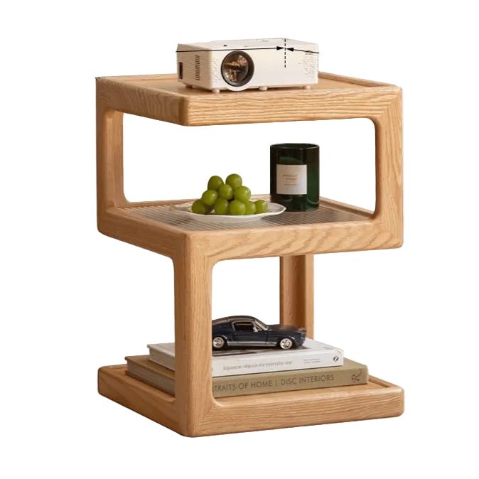 Oak, Black Walnut, Cherry, Sandalwood Solid Wood Corner Square Side Table.