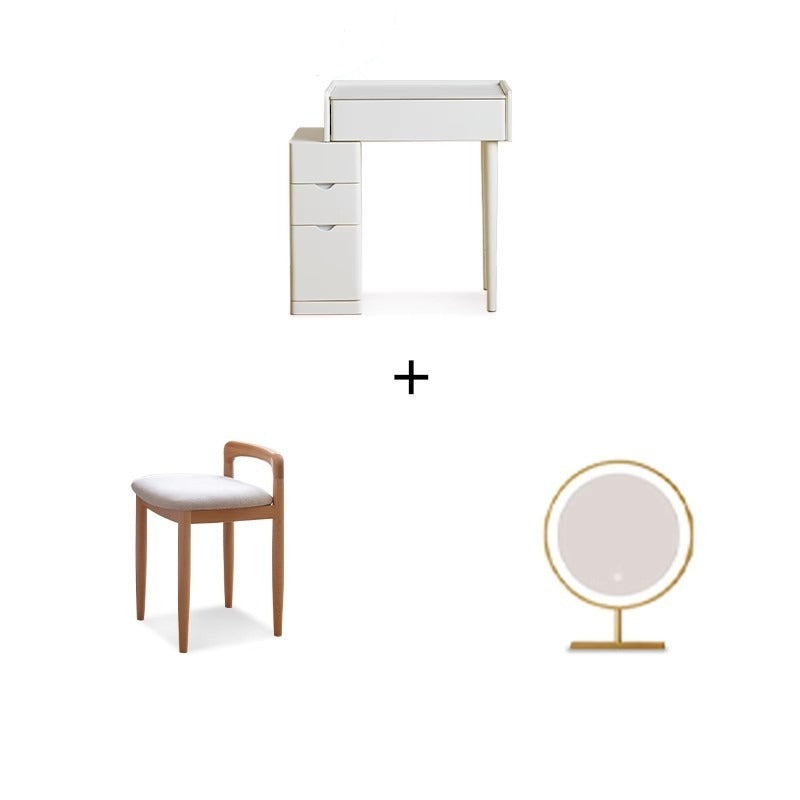 Pine Solid Wood Makeup Table Cream Style.