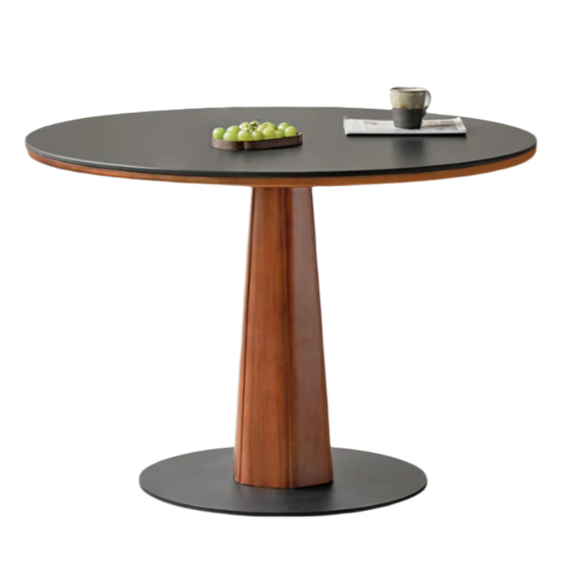 Poplar Solid Wood Medieval Style Rock Dining Table