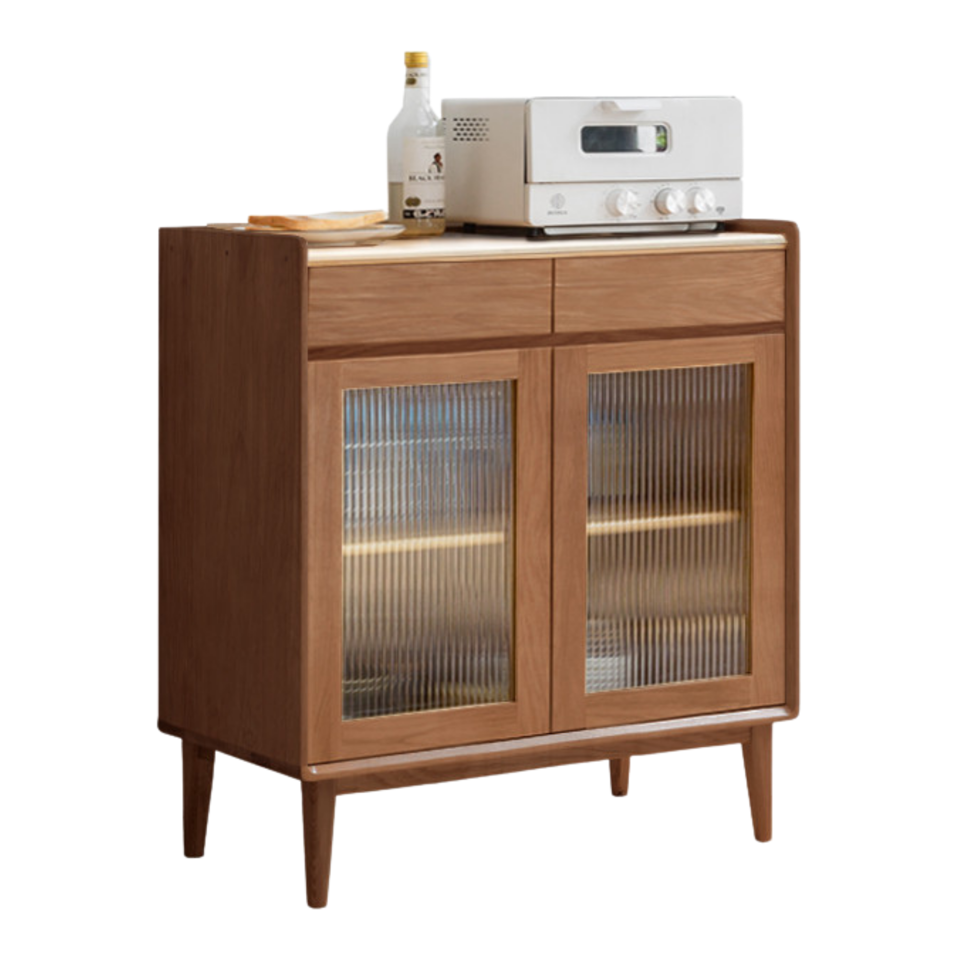 Oak Solid Wood, Solid RubberWood Nordic Modern Sideboard