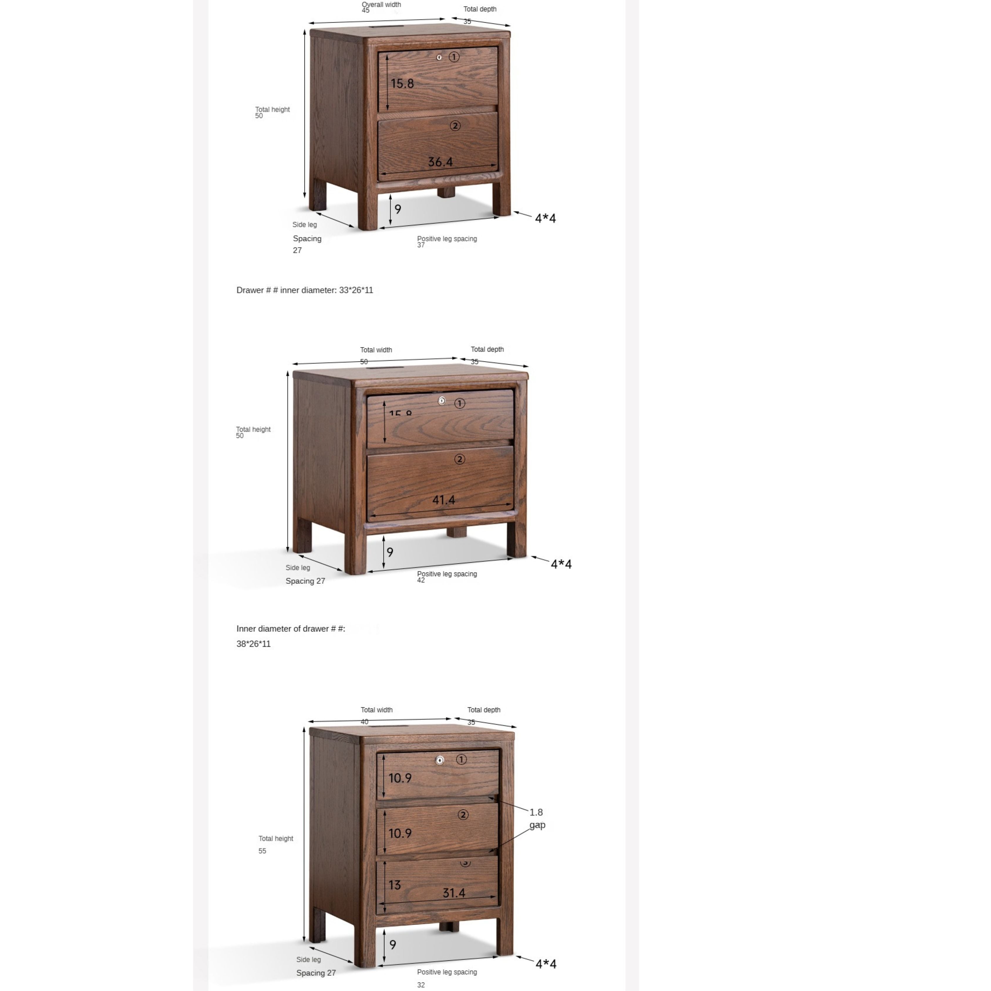 Oak Solid Wood Nordic Nightstand