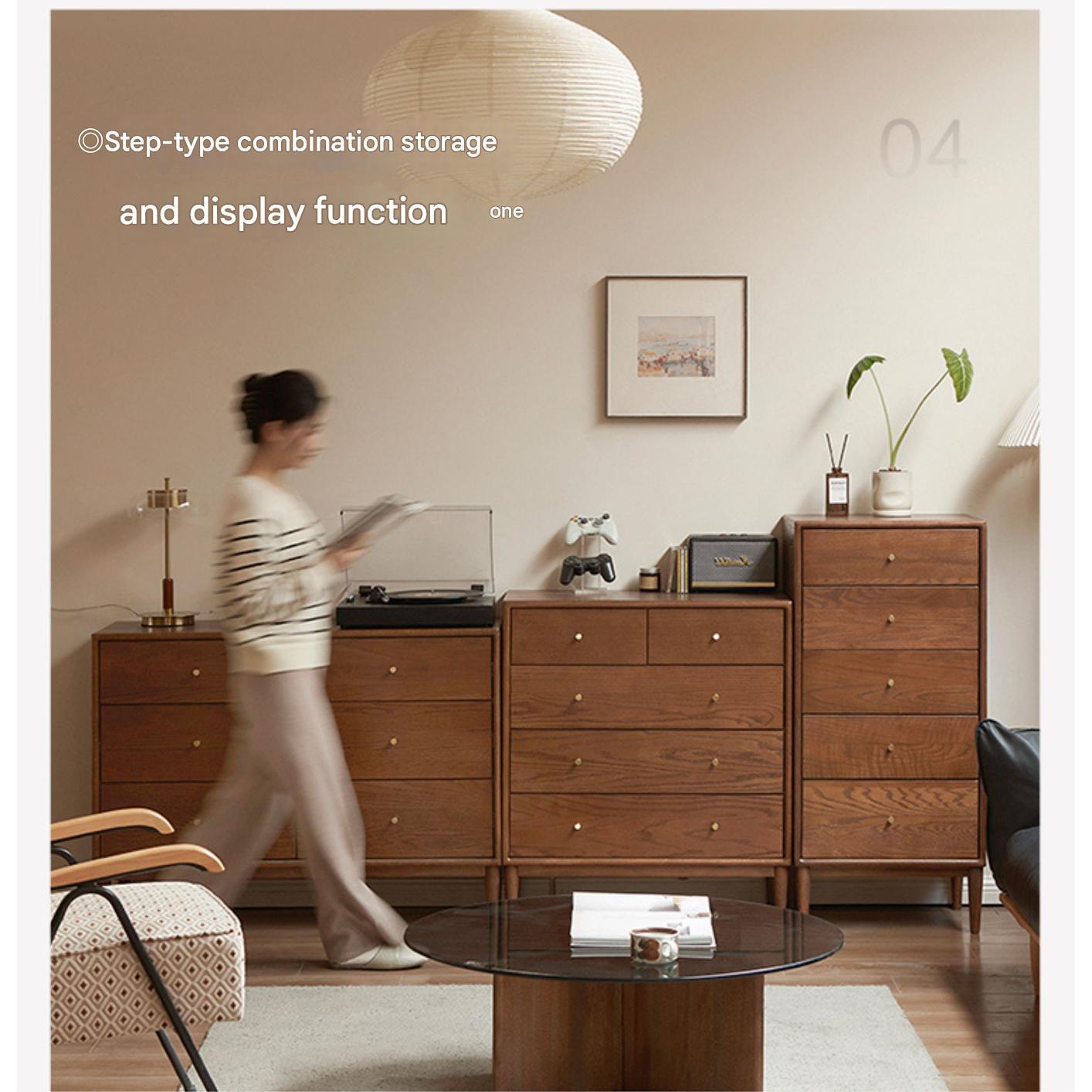 Oak Solid Wood Modern Chest of Drawers