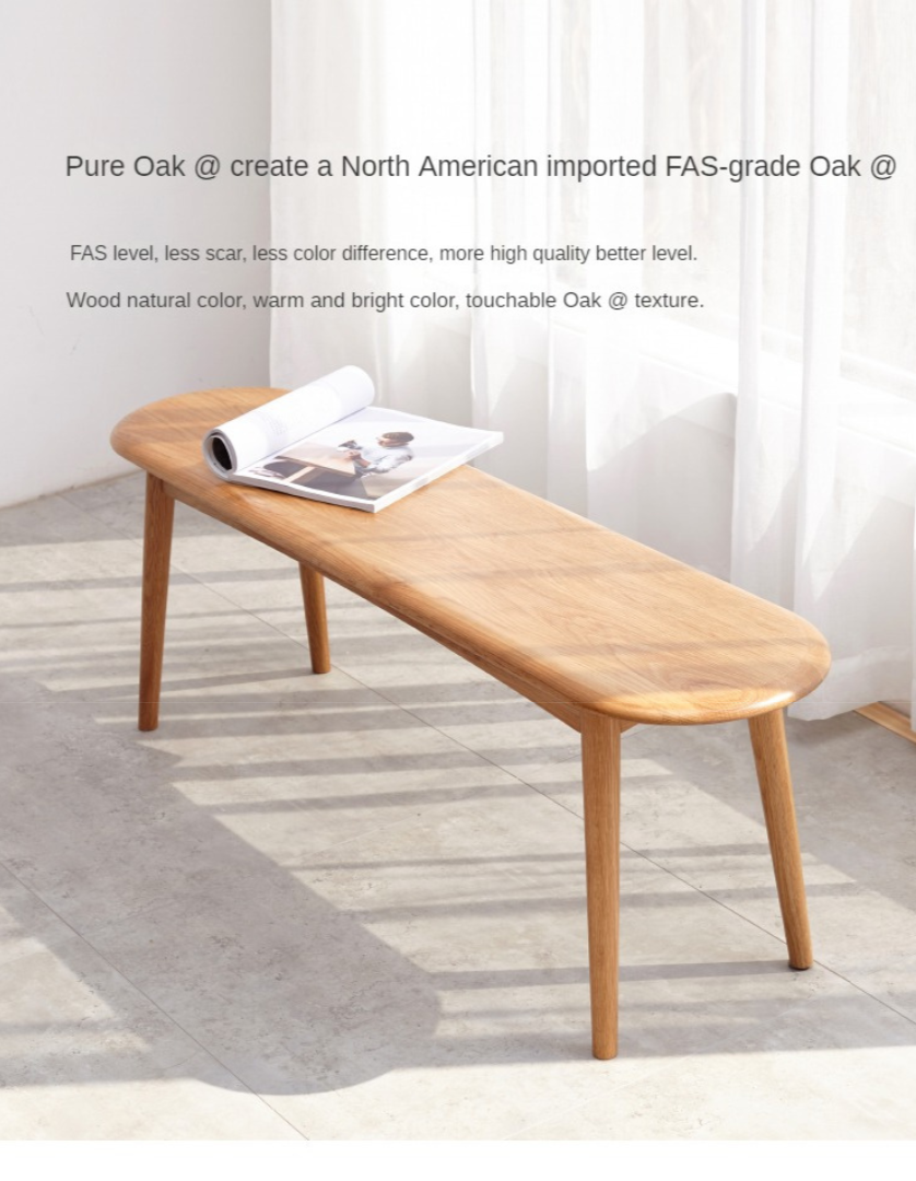 Oak Solid Wood Simple Bench