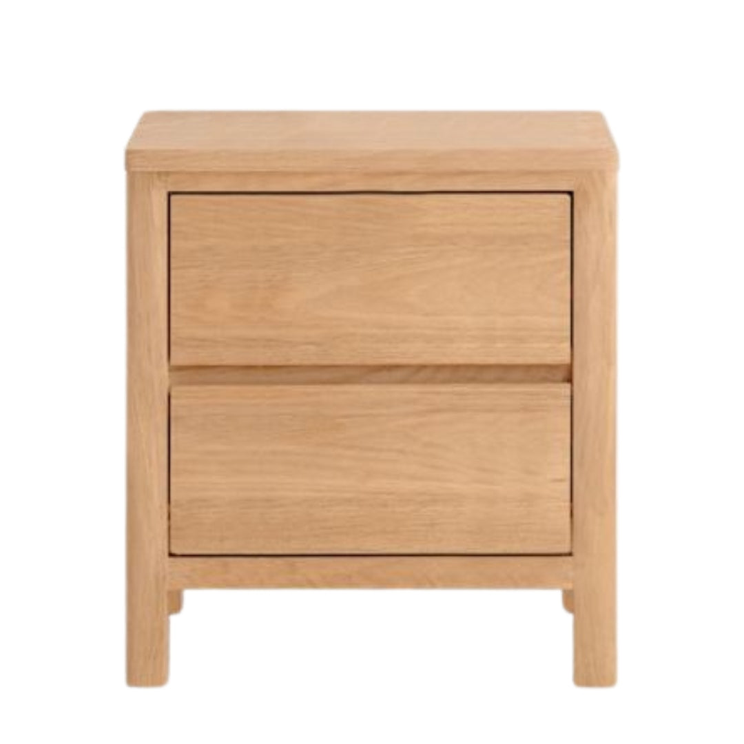 Oak Solid Wood, Solid Rubberwood Nightstand with Locker.