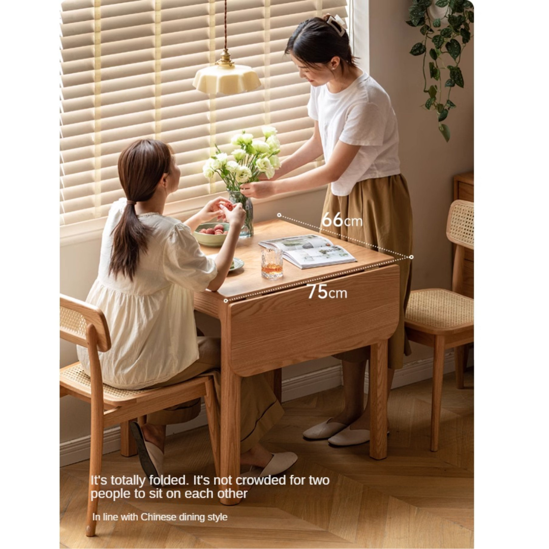 Oak Solid Wood Folding Dining Table