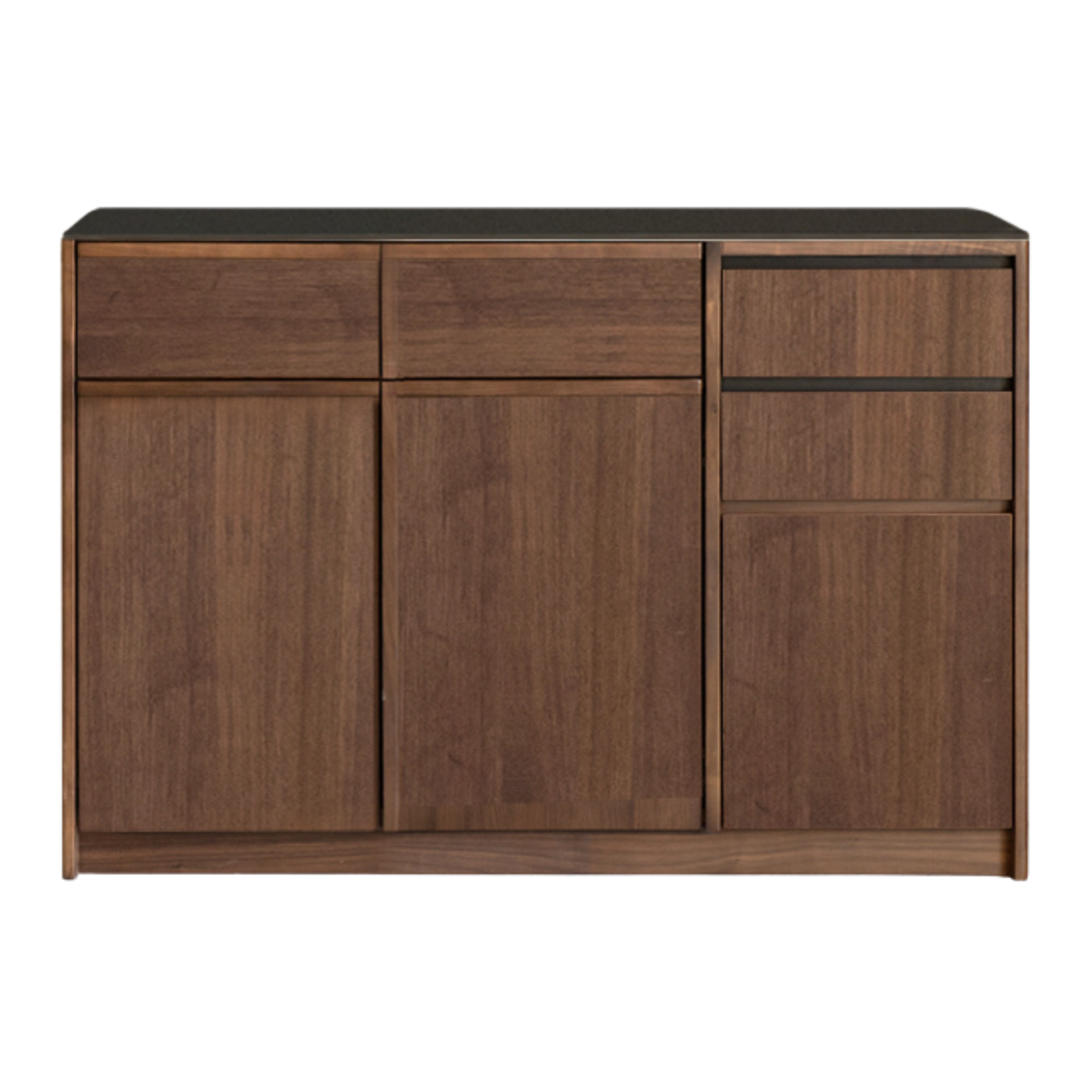 Black Walnut, Sandalwood Solid Wood Dining Cabinet Antique Style Rock Board