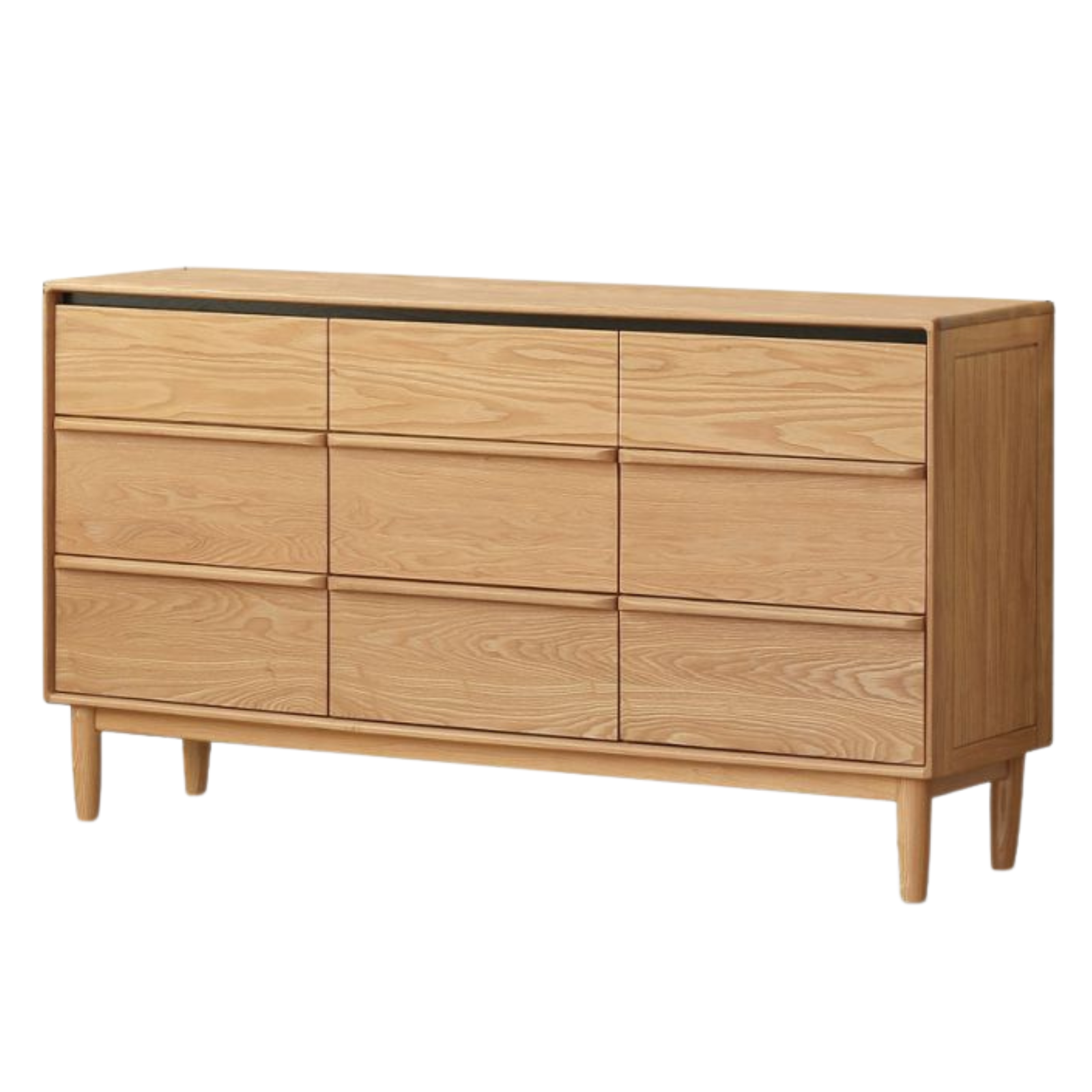Oak, Ash Solid Wood Modern Storage Drawer Cabinet