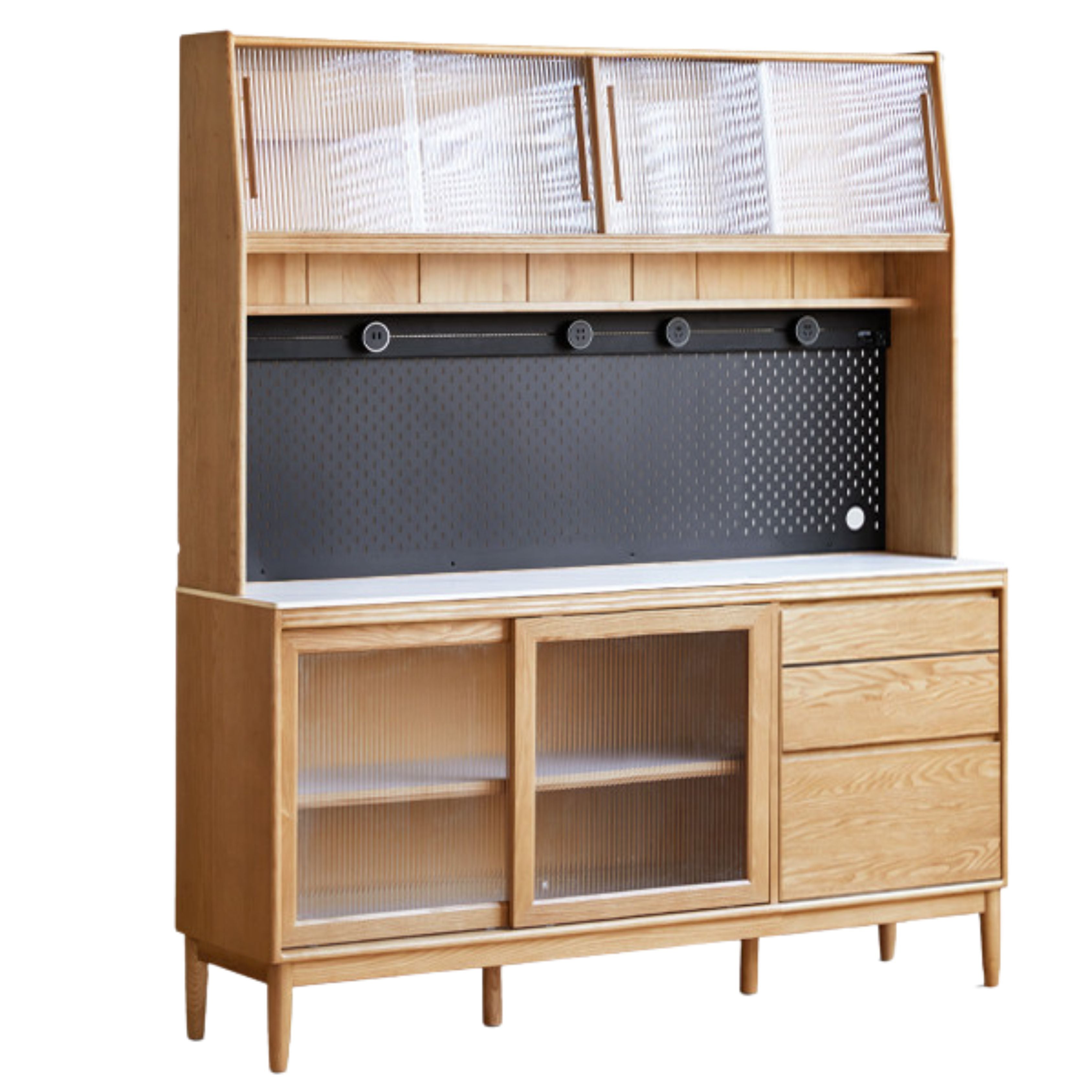 Oak, Ash, White Ash Solid Wood Large Capacity Storage Sideboard