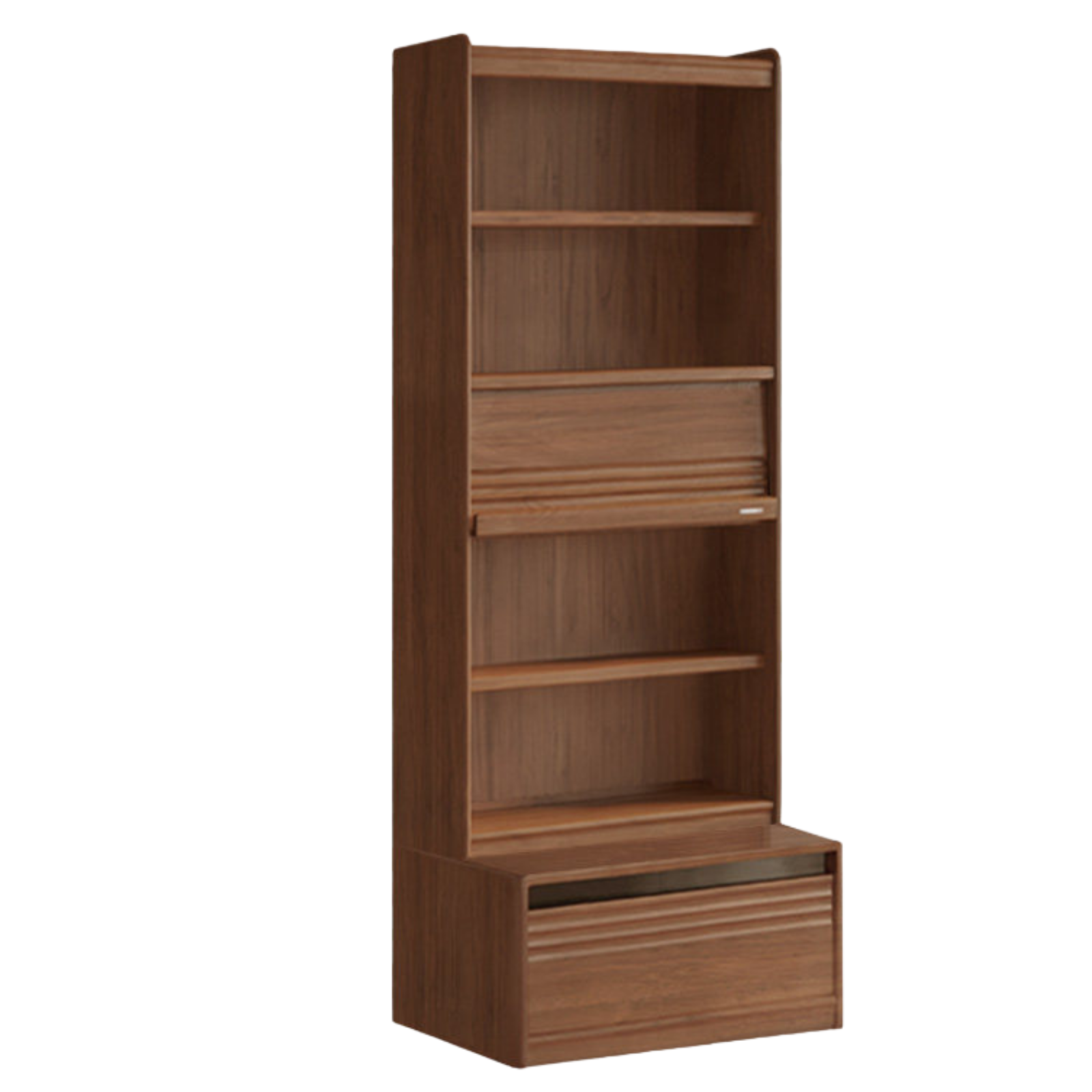 Black Walnut, Sandalwood, Oak, Ash Solid Wood Combination Bookcase with Floor Display and Luxury Storage