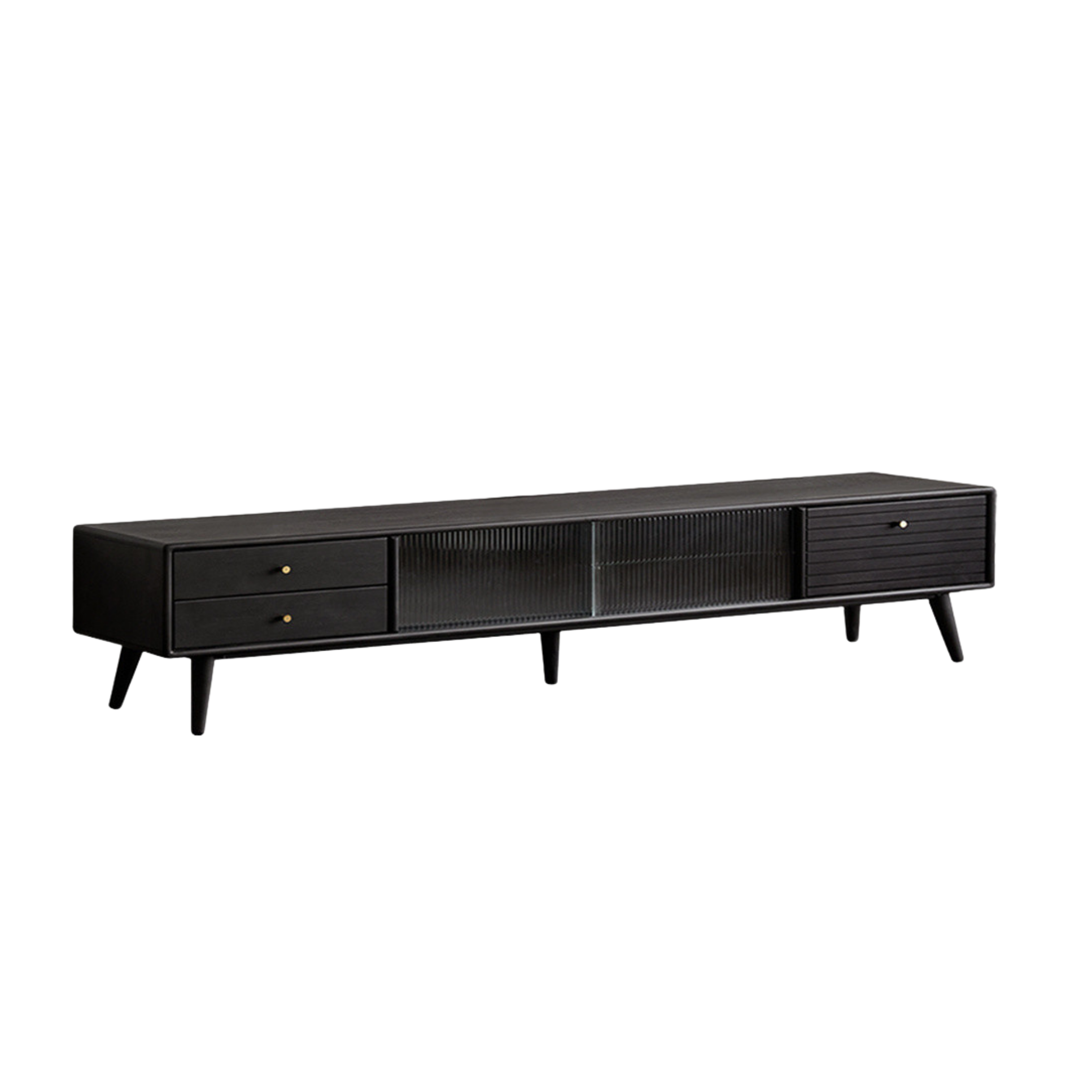 Solid Rubberwood, Oak Solid Wood Scandinavian TV Stand