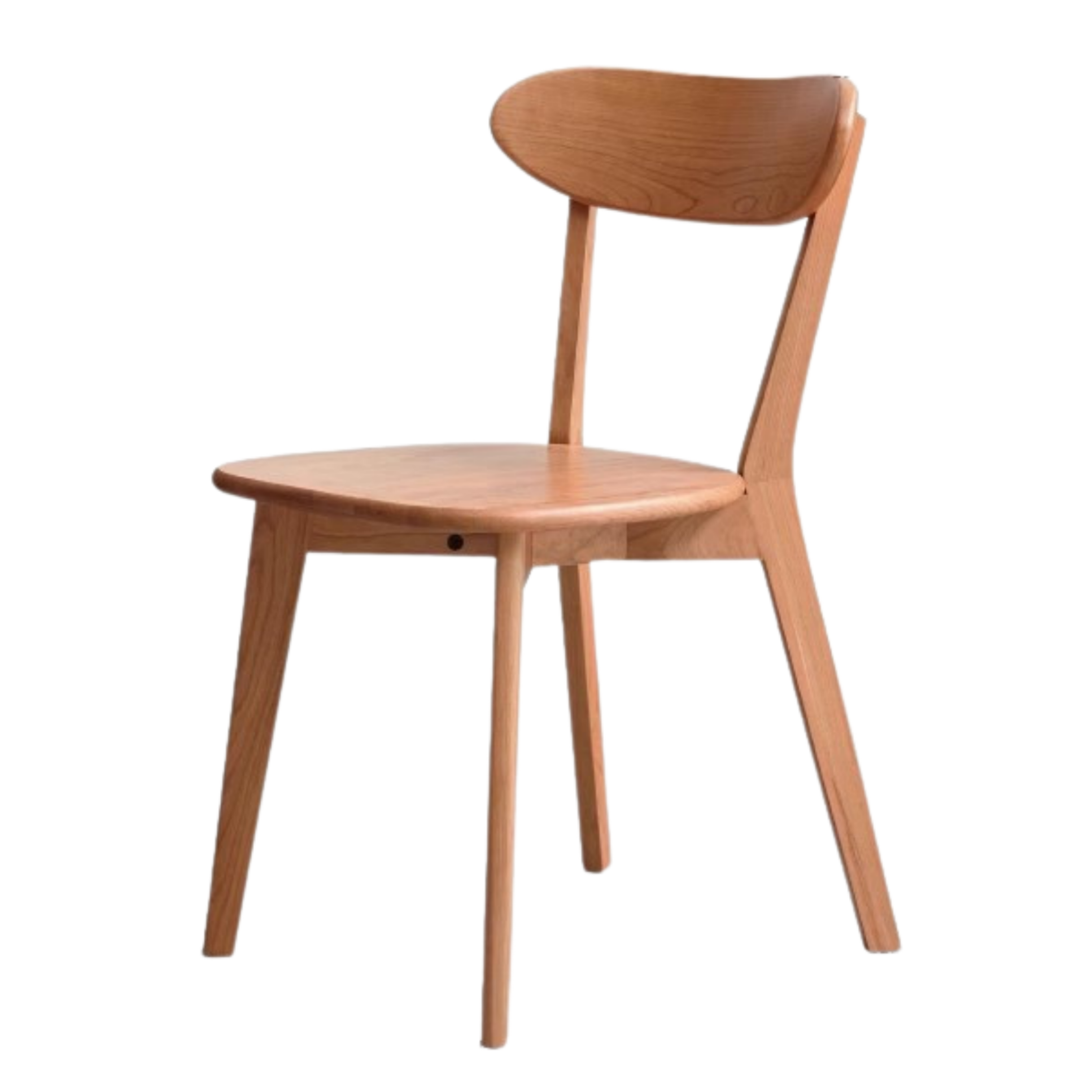 Ash, Oak, Beech, Cherry Solid Wood Curved Backrest Dining Chair