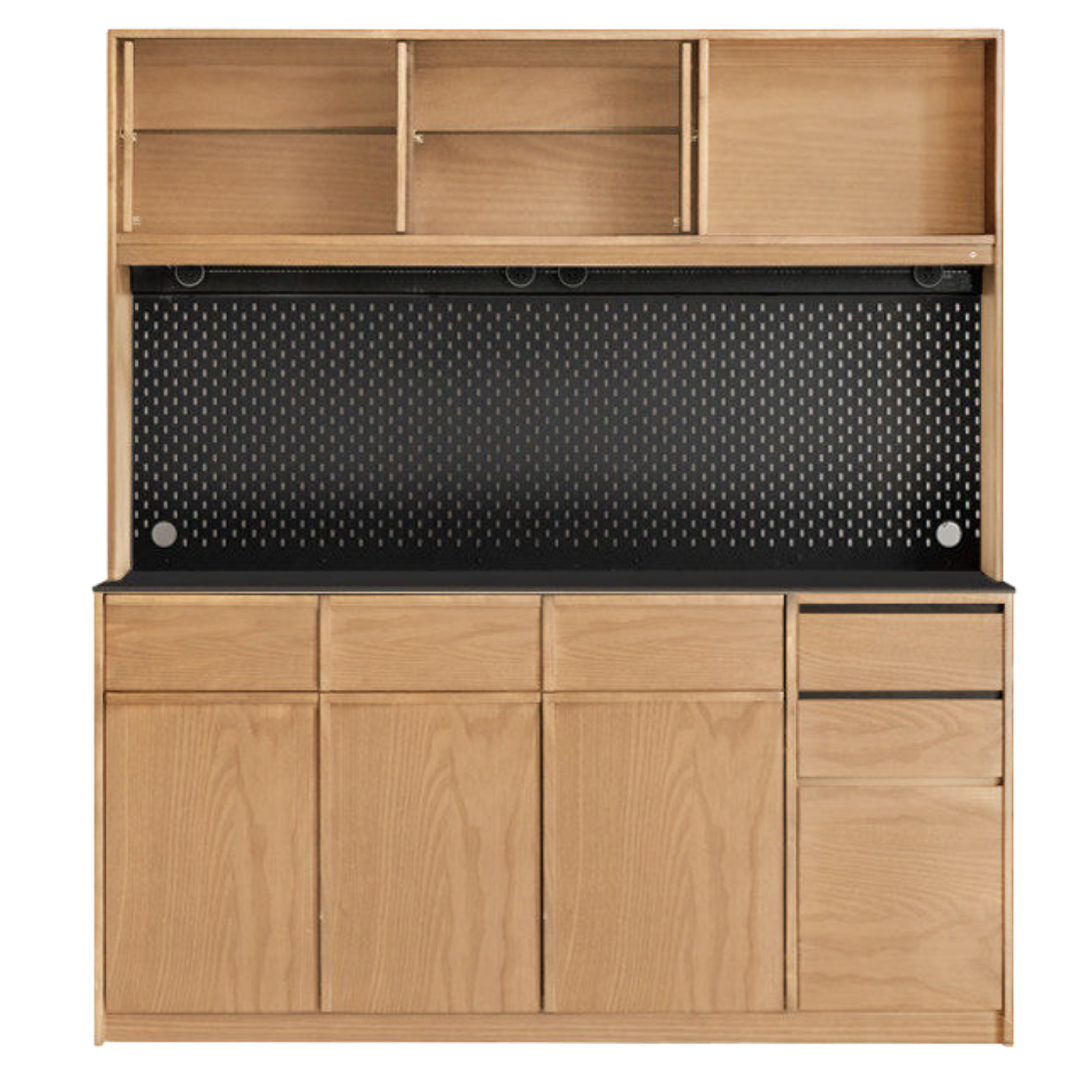 Black Walnut, Sandalwood, Ash Solid Wood Dining Cabinet Antique Style Rock Board