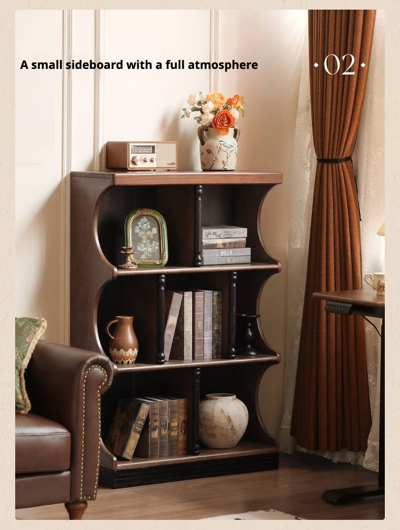 Oak Solid Wood French Retro Bookcase.