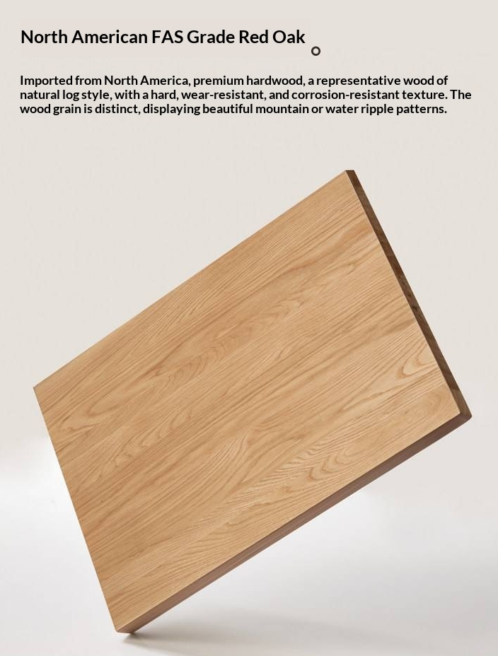 Oak Solid Wood Bed — Light Retro Style with Rattan Design