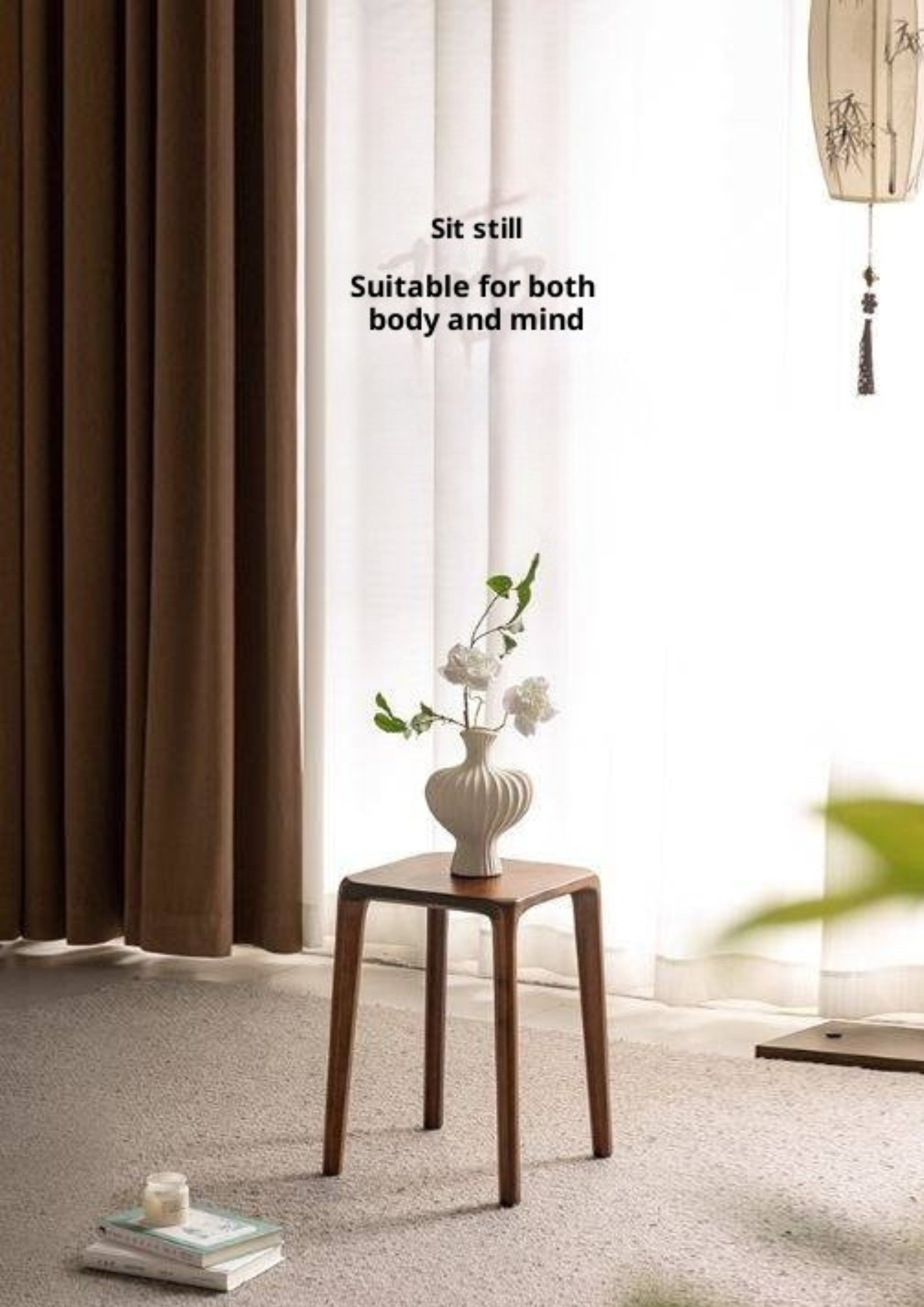 Black Walnut, Ash Solid Wood Square Stackable Stool