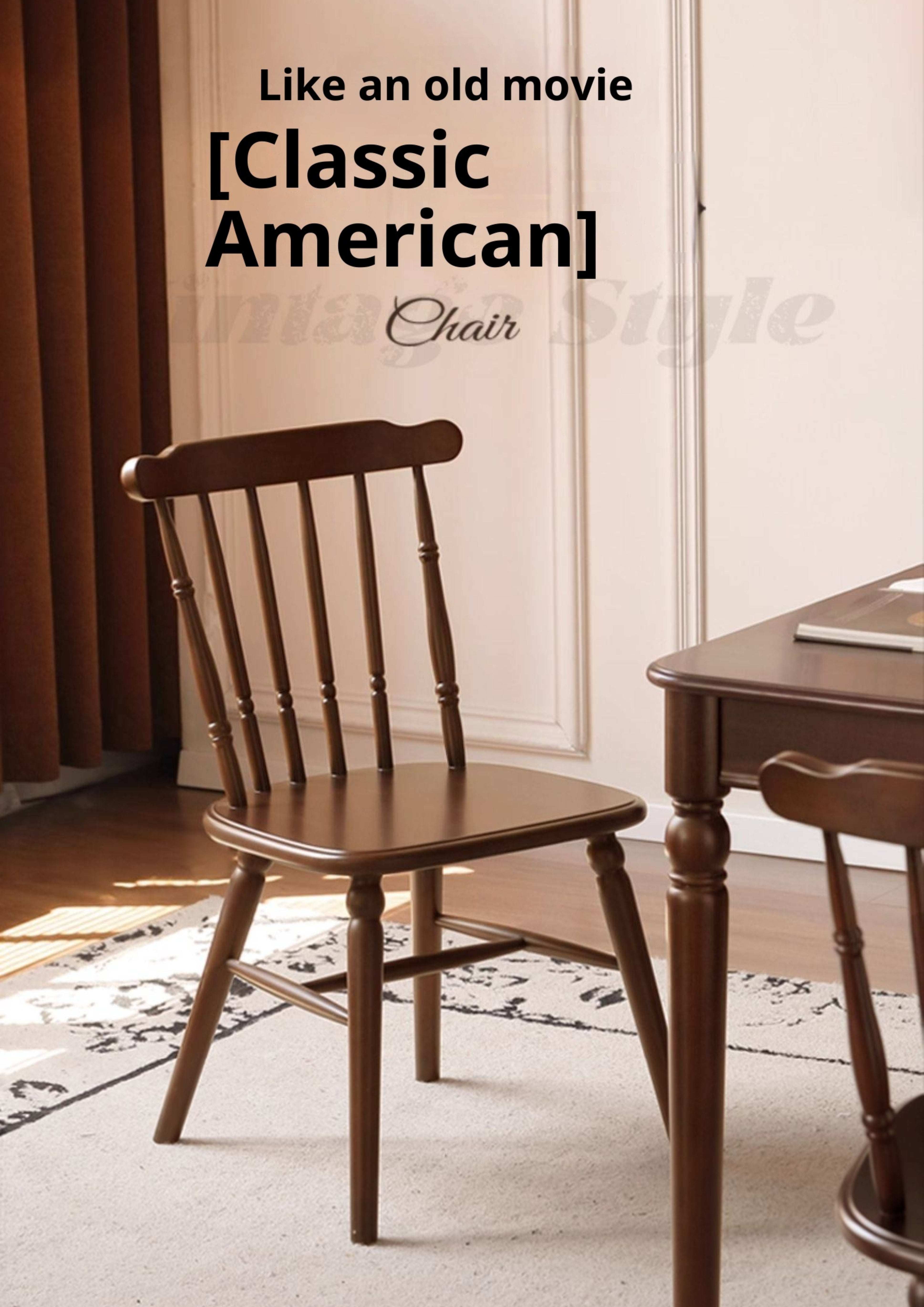 Set 4 pcs Beech, Black Walnut Solid Wood Dining Chair