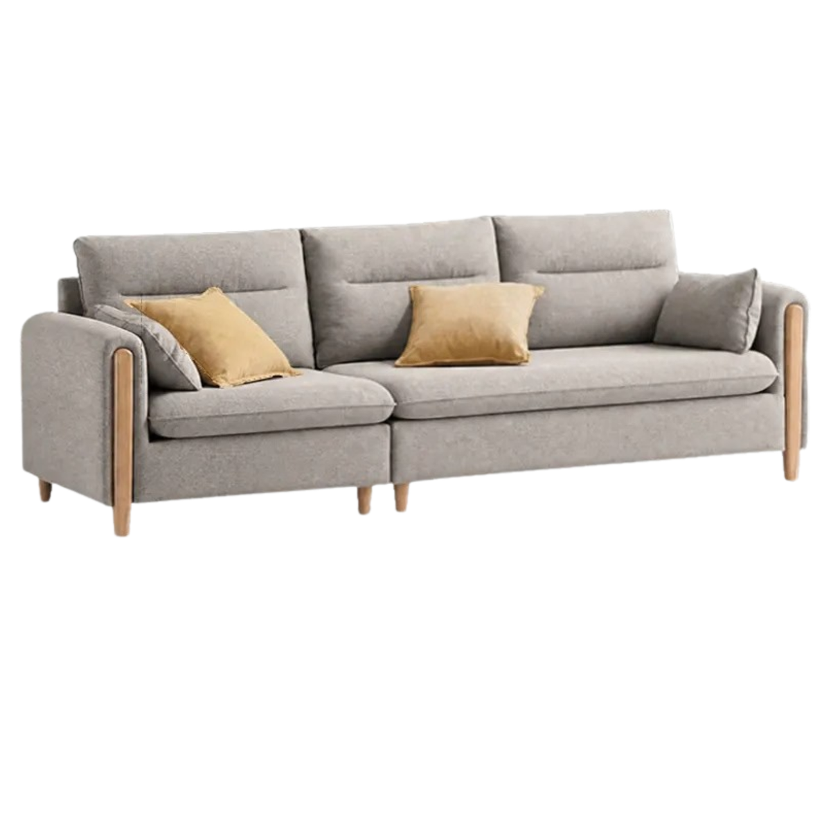 Ash Solid Wood Modern Corner-Style Fabric Sofa