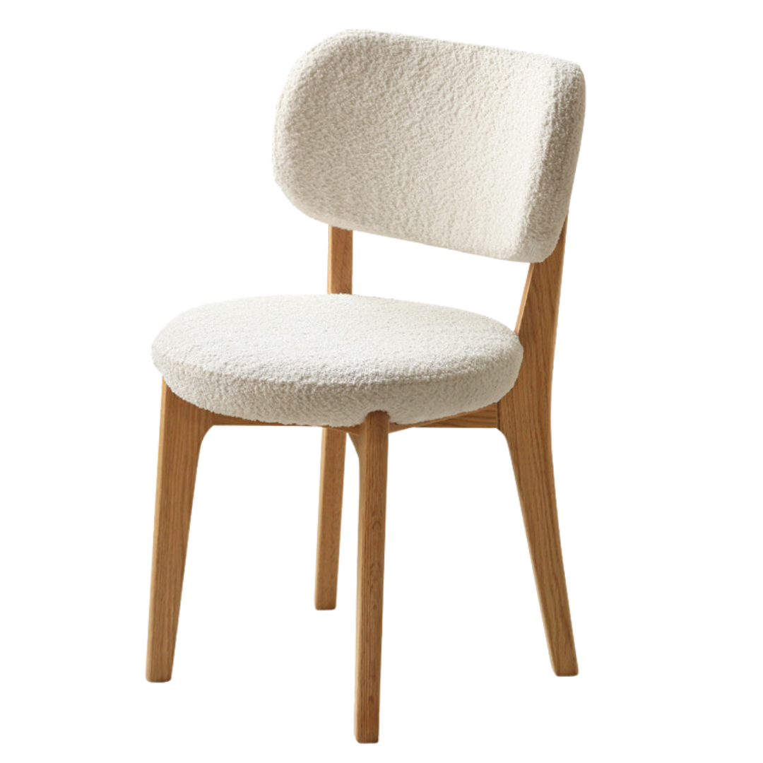 Oak Solid Wood Makeup Stool Lamb Velvet