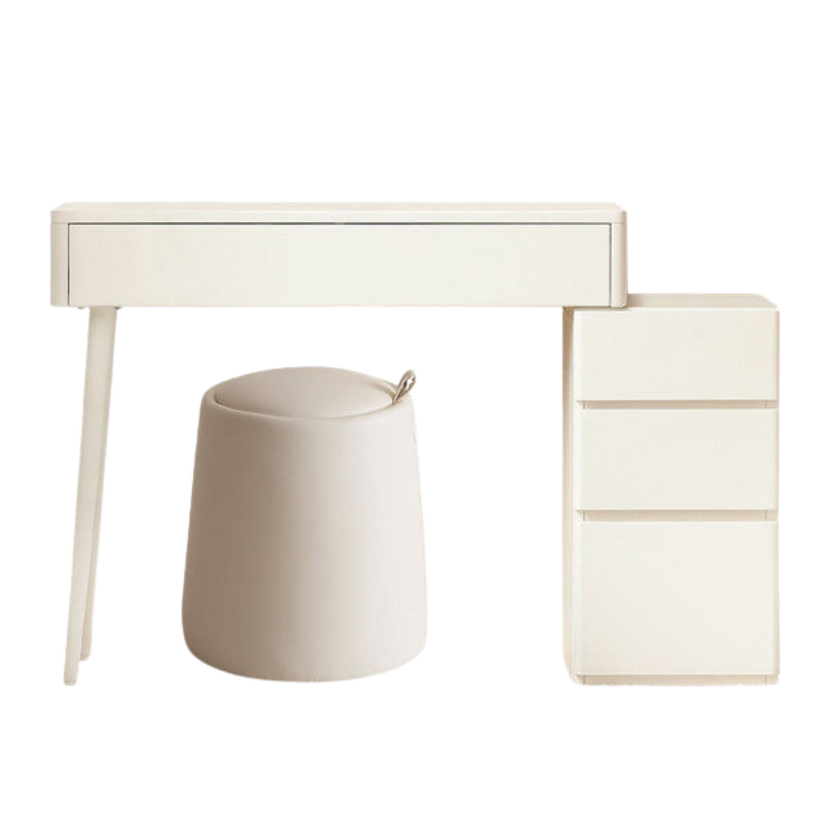 Solid RubberWood Telescopic Vanity Table + LED Makeup Mirror