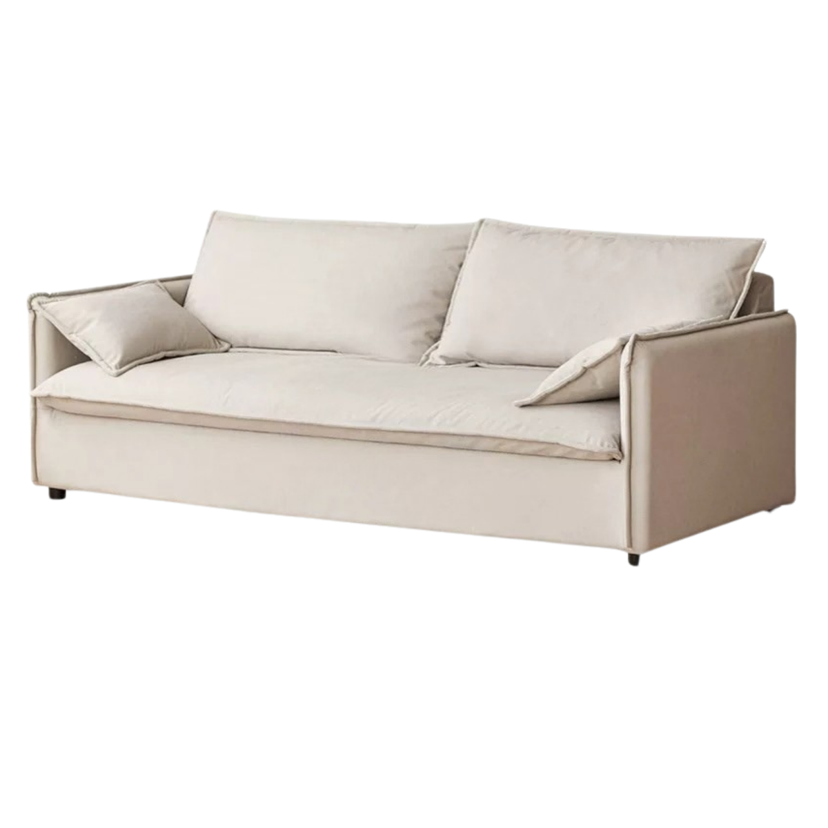 Cream-style washable fabric sofa with relaxed silhouette