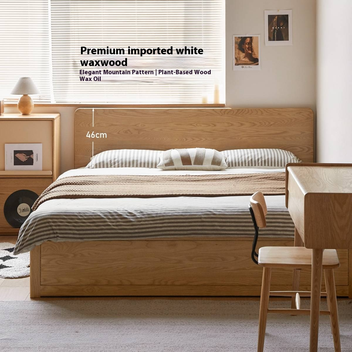Ash Solid Wood Box Bed Modern Simple