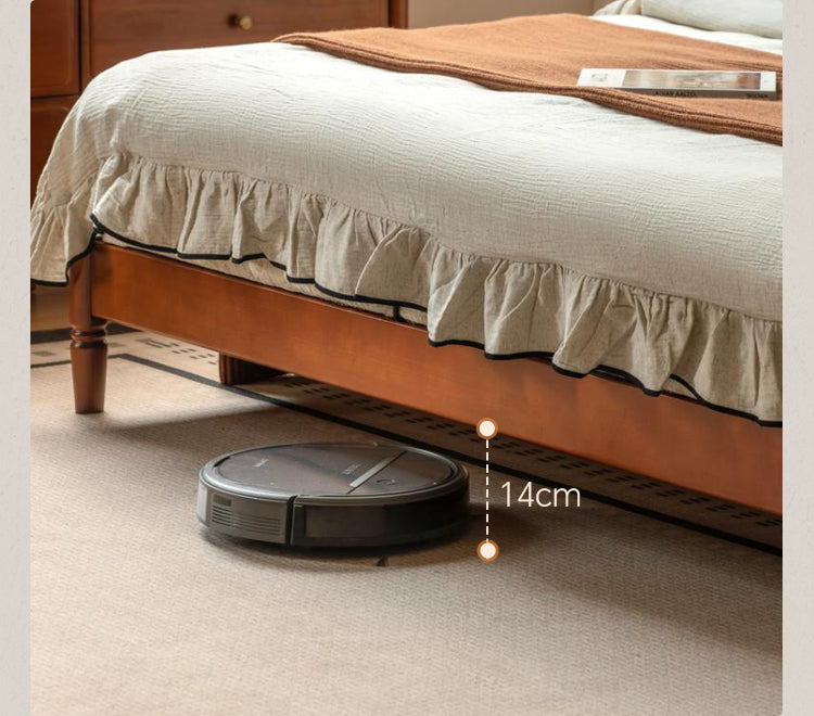 Poplar Solid Wood Bed – French Retro Design with Soft Fabric Upholstery