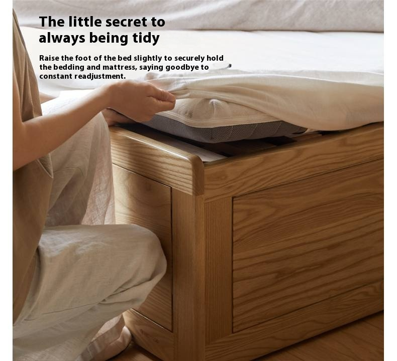 Ash Solid Wood Box Bed Modern Simple
