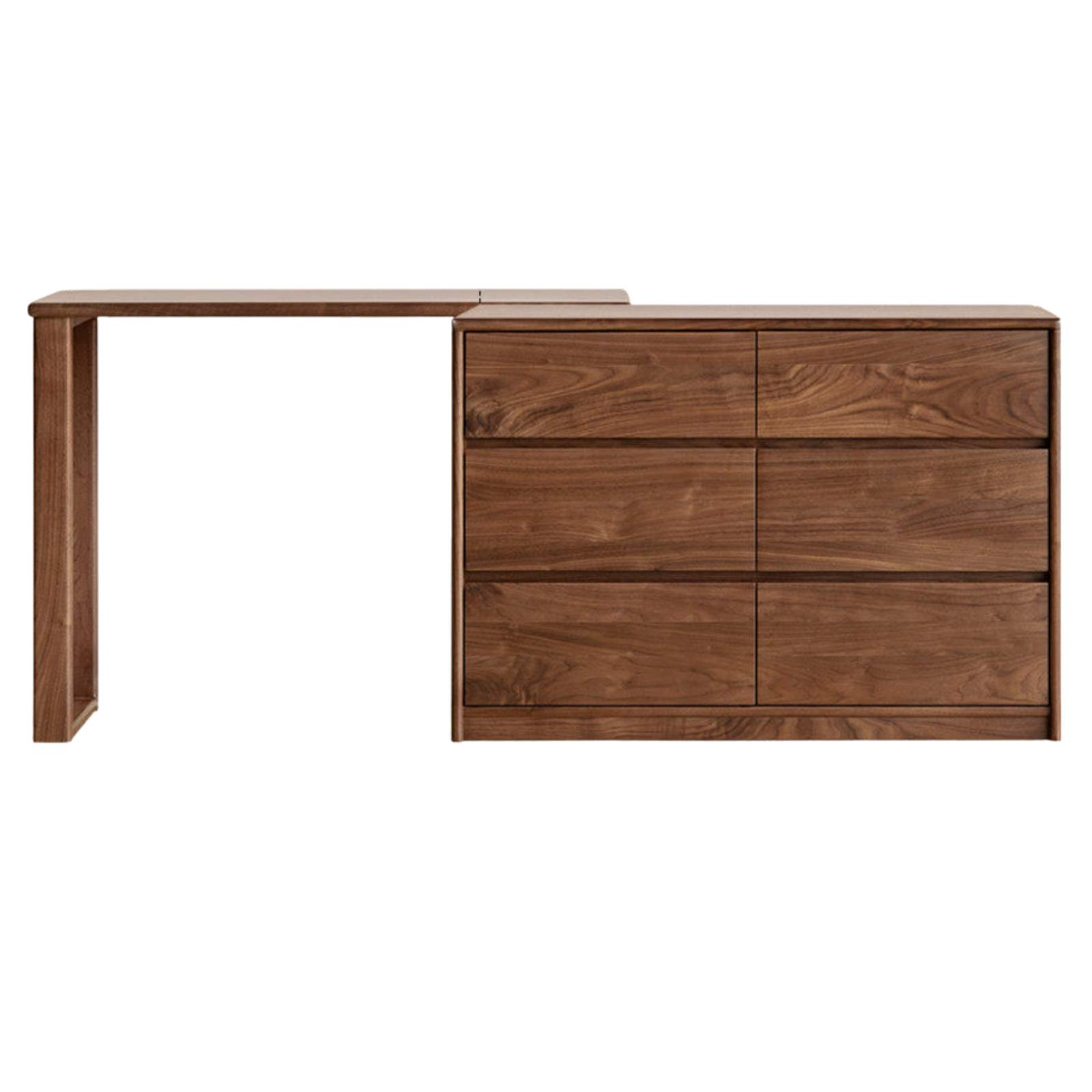 Black Walnut, South American Walnut Solid Wood Retractable Vanity Table.
