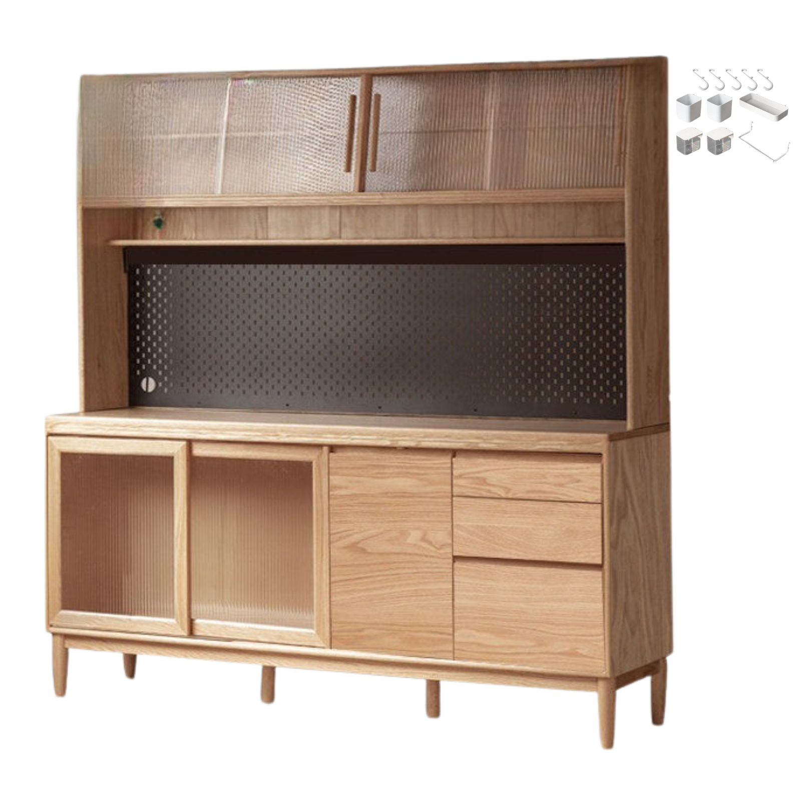 Oak, Ash, White Ash Solid Wood Large Capacity Storage Sideboard