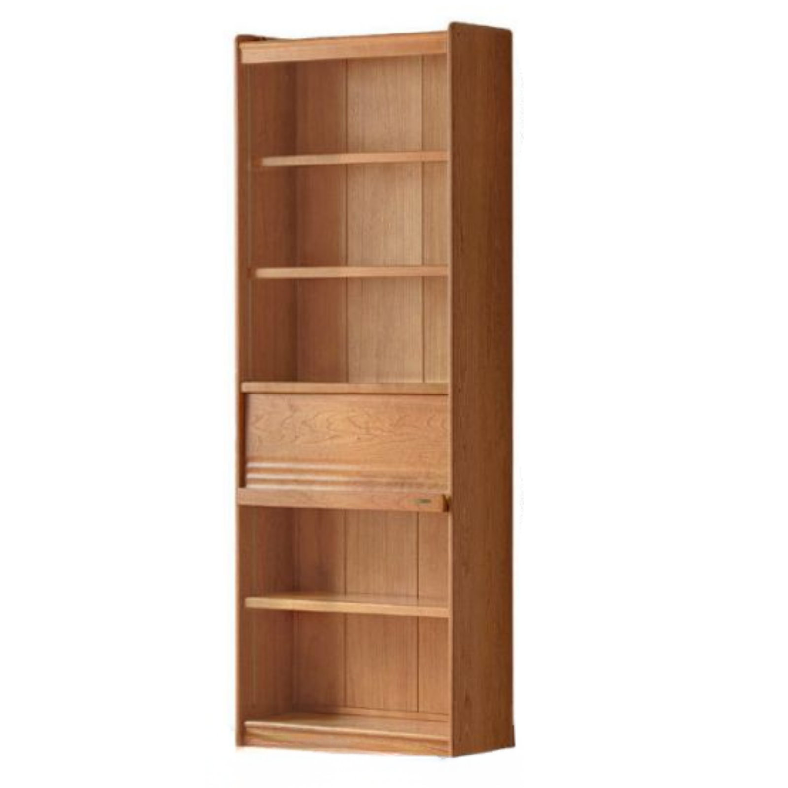 Cherry Solid Wood Bookcase with Wall Integration and Floor Storage Cabinet