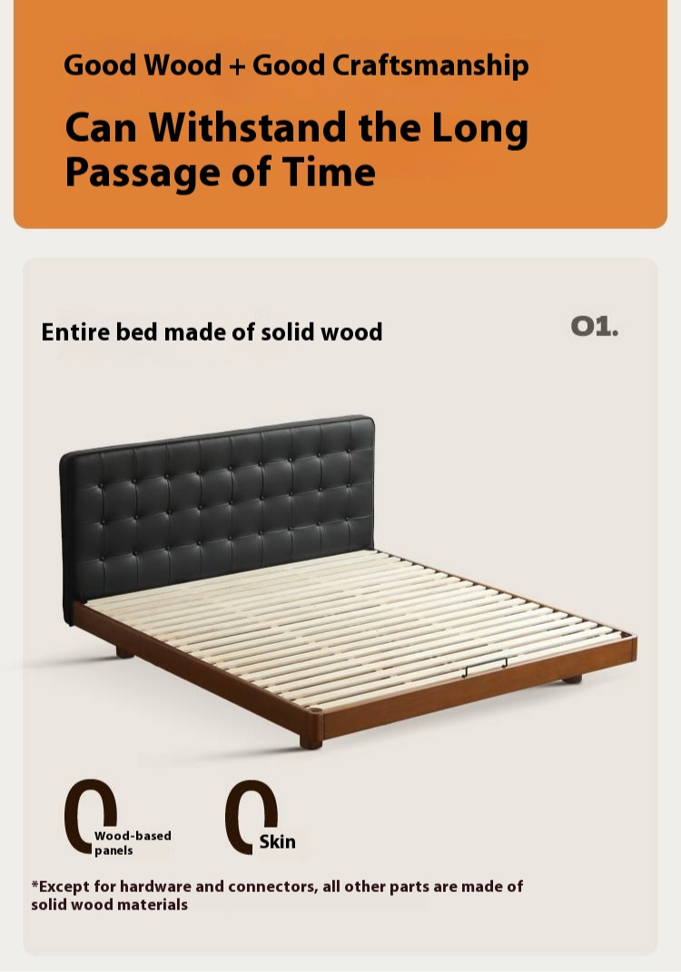 Poplar Solid Wood Eco Cloud Leather Soft Bed
