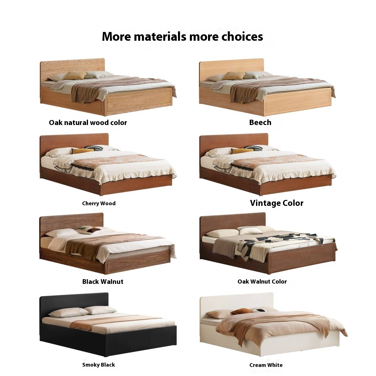 Ash Solid Wood Box Bed Modern Simple