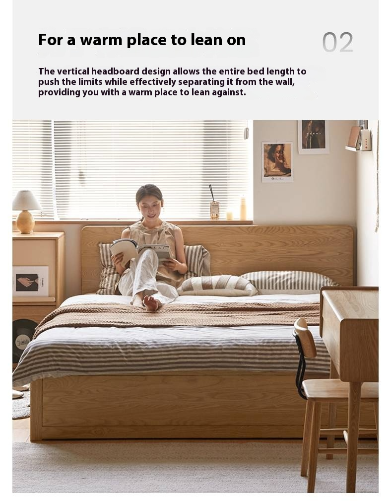 Ash Solid Wood Box Bed Modern Simple