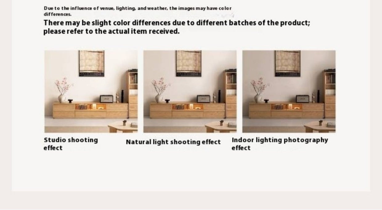 White Oak, Ash Solid Wood Wabi-sabi Style TV Cabinet