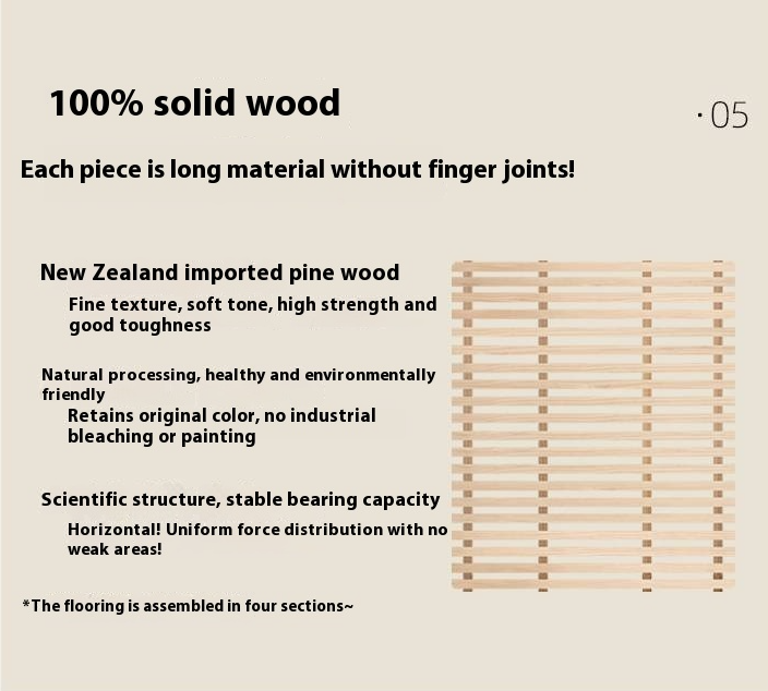 Poplar Solid Wood Bed — Bauhaus Style with Luminous Design