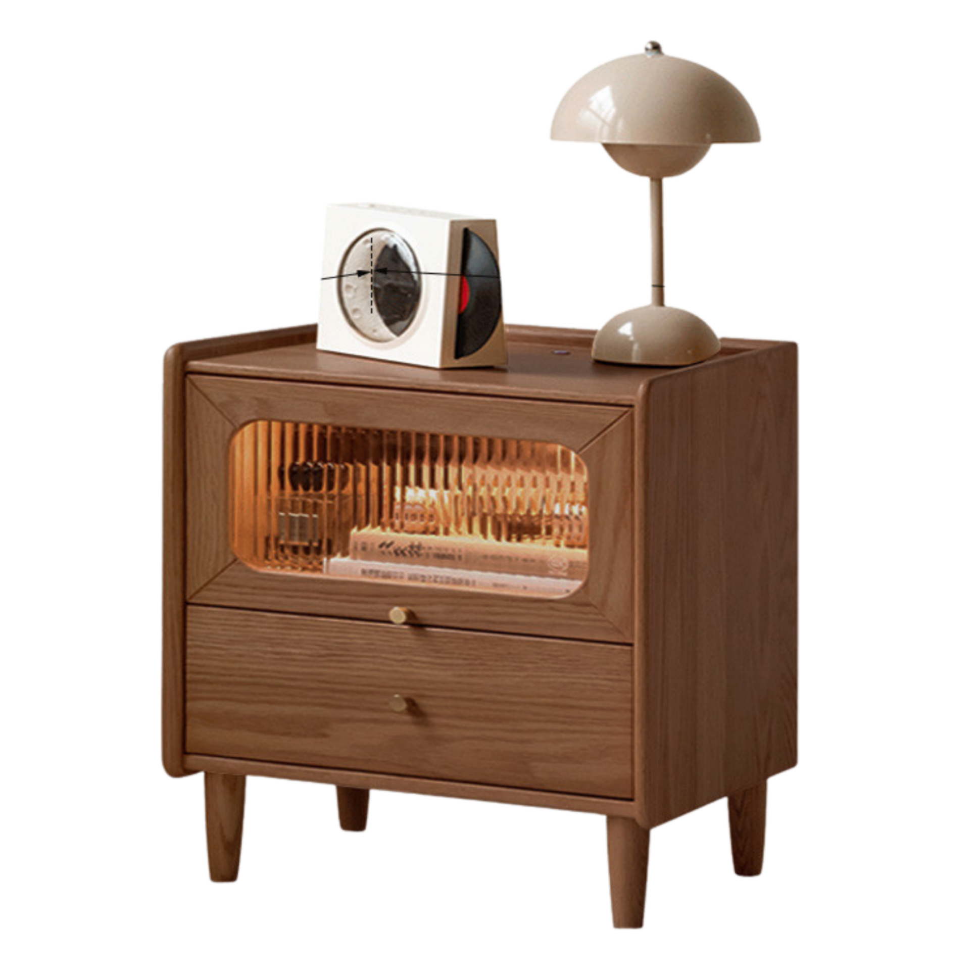 Solid Longan Hardwood, Oak Solid Wood Modern Style Nightstand