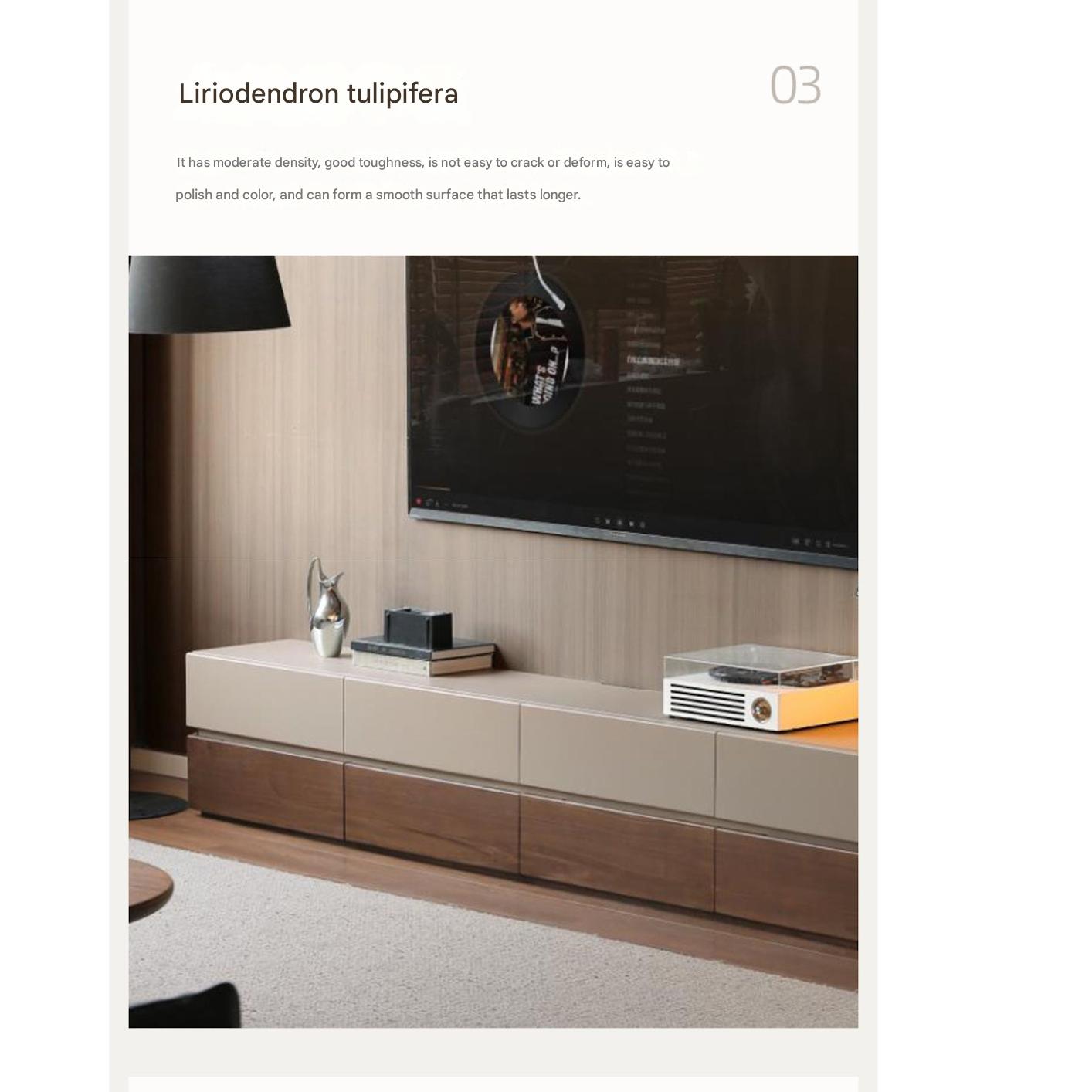 Black Walnut Solid Wood Italian Light Luxury Floor TV Cabinet.