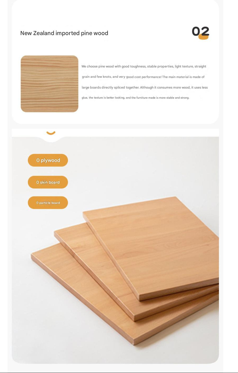 Pine Solid Wood Modern Rock Floor TV Cabinet.