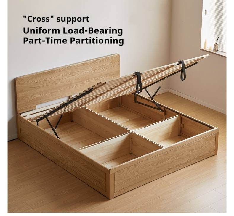 Ash Solid Wood Box Bed Modern Simple