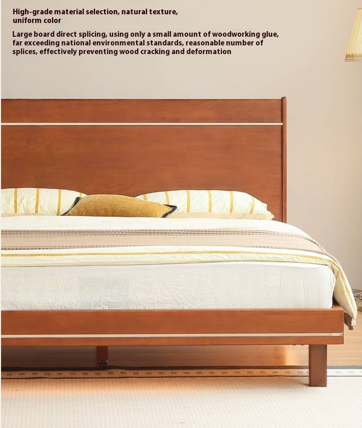 Poplar Solid Wood Bed — Bauhaus Style with Luminous Design