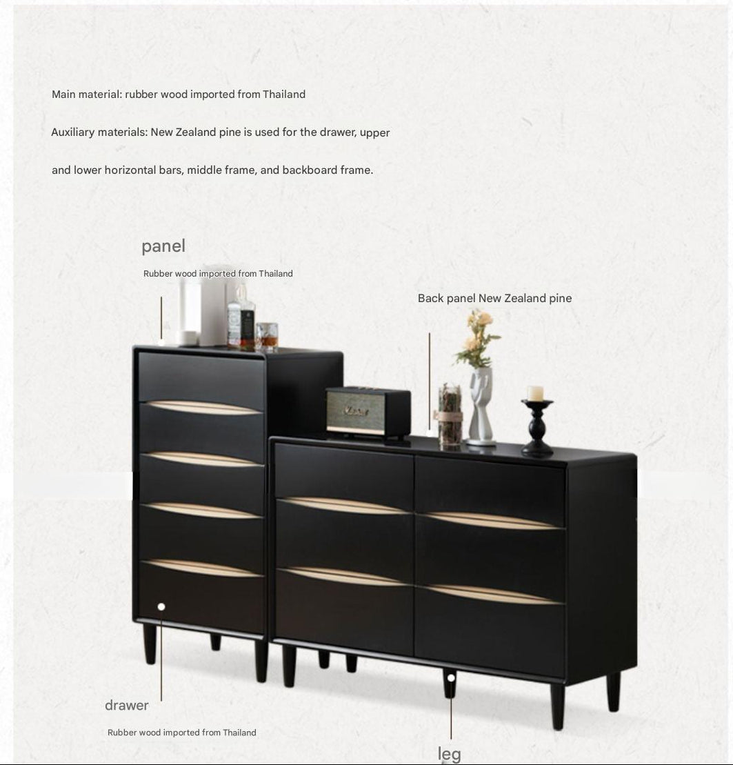 Solid Rubberwood Modern Drawer Cabinet.